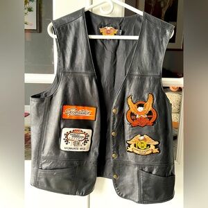 H-D leather vest